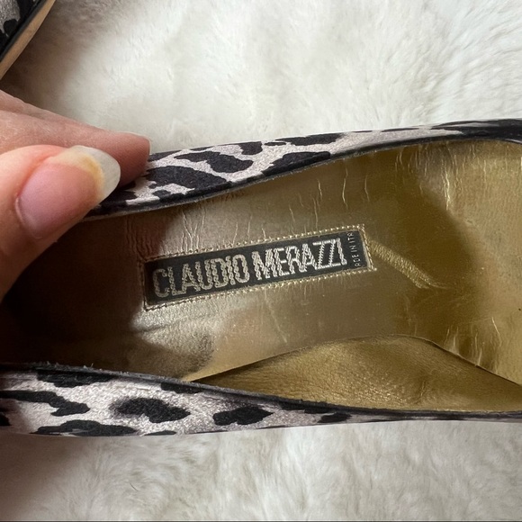 Vintage Claudio Merazzi 2 Tone Dalmatian Print Kitten Heel size 6 - Picture 10 of 12
